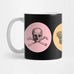 Halloween Signs & Symbols, Skull and Crossbones, Crown, Memento Mori Beauty Mug